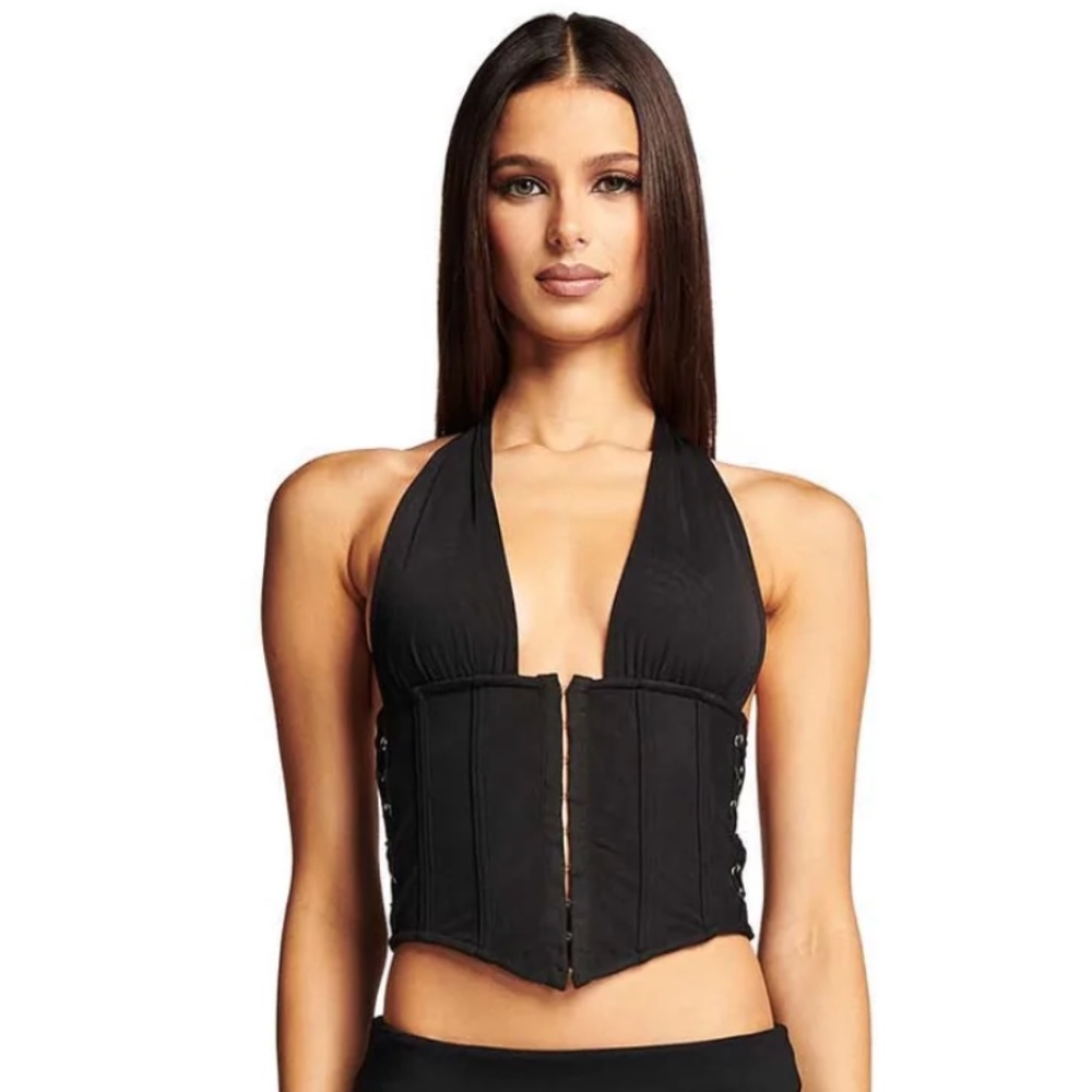 Black Hook and Eye Top